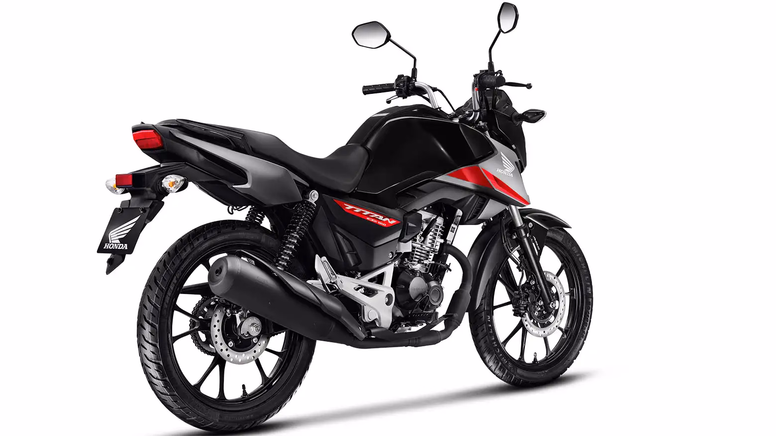 CG 160 Titan preta vista lateral traseira direita - 10 de 18